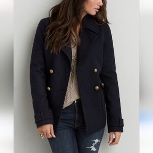 American Eagle Outfitters Navy Pea Coat